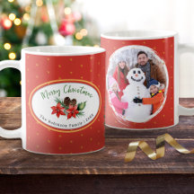 Custom Photo Family Christmas Poinsettia