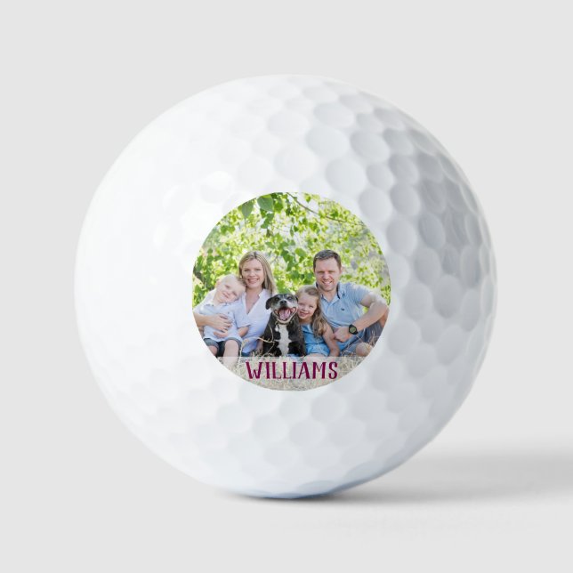 Custom Photo Family Collage Simple Elegant Picture Golf Balls (Front)