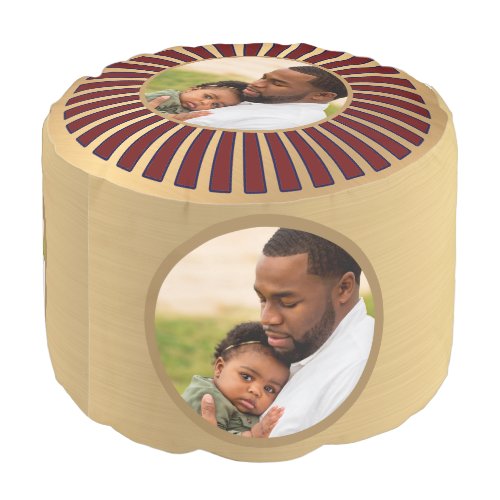 Custom Photo Family Dad Baby Personalize  Pouf