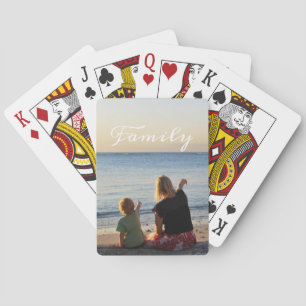 Custom Photo Family Friends Wife Script Poker Cards