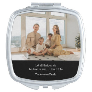 Custom photo family personalized bible verse compact mirror