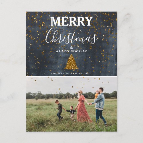 Custom Photo Family Picture Christmas Holiday Postcard