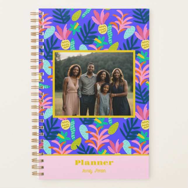 Custom photo family planner floral chic 2026 (Front)