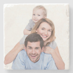Custom Photo Family Wedding Newlyweds Couples Stone Coaster