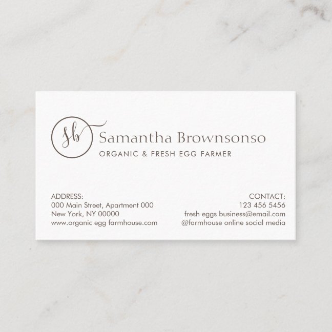 Custom Photo Farm Fresh Eggs Business Card