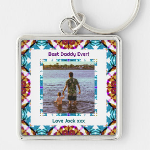 Custom Photo Father’s Day Best Daddy Dad Ever Gift Keychain
