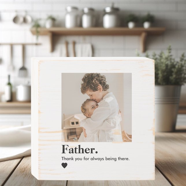 Custom Photo  | Father Thank You Gift Wooden Box Sign (Creator Uploaded)