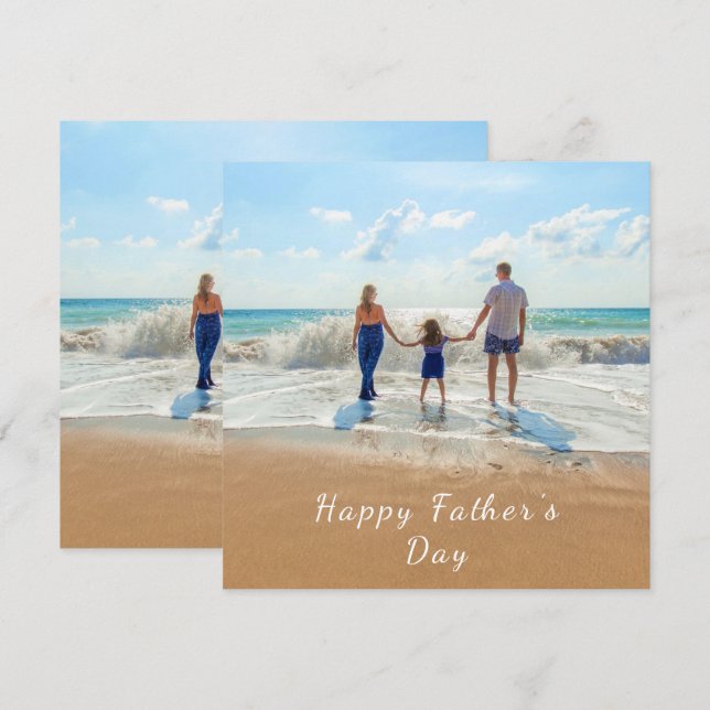Custom Photo Father's Day Card Your Photo and Text (Front/Back)