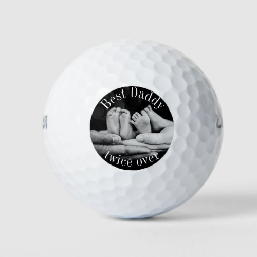 Custom Photo Fathers Day From Twins Gift Golf Balls
