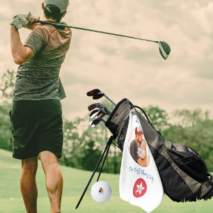 Custom Photo Fathers Day Gift for New Dad Golf Towel