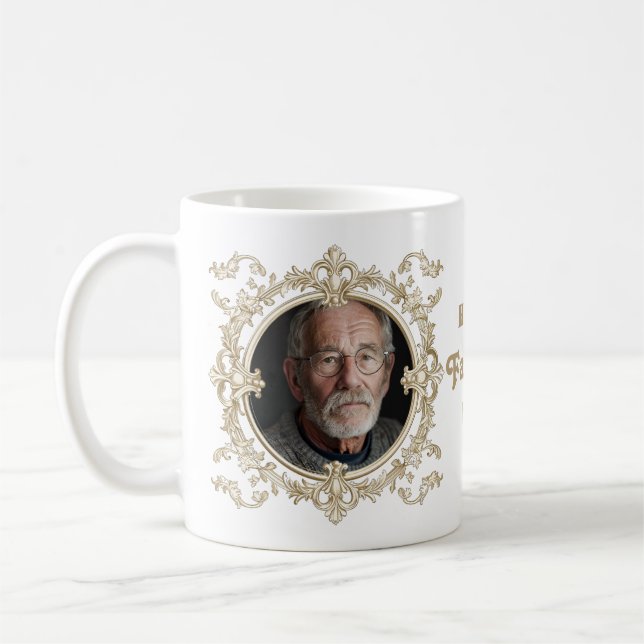 Custom Photo Father's Day Mug Elegant Frame Gift  (Left)