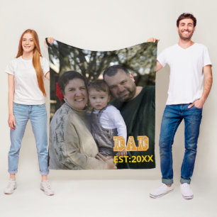Custom photo Fathers day Sports Dad Basketball Dad Fleece Blanket