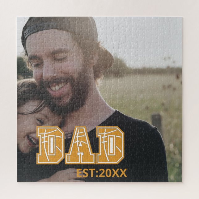 Custom photo Fathers day Sports Dad Basketball Dad Jigsaw Puzzle (Vertical)