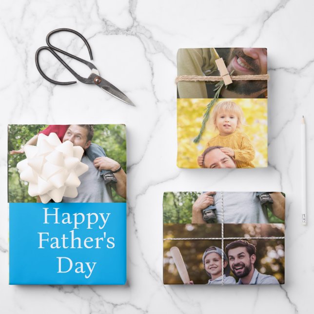 Custom Photo Father's Day  Wrapping Paper Sheets (Front)