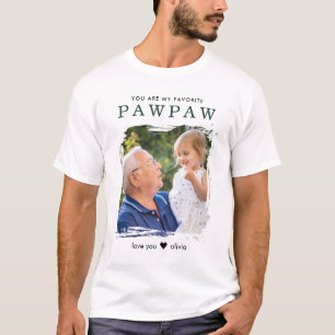 Custom Photo Favorite Pawpaw Personalized Grandpa T-Shirt