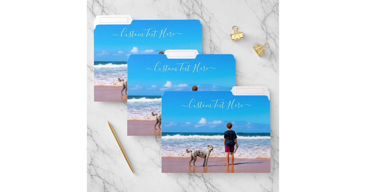 Folder With Text Files Custom Photo File Folder with Your Photos and Text | Zazzle