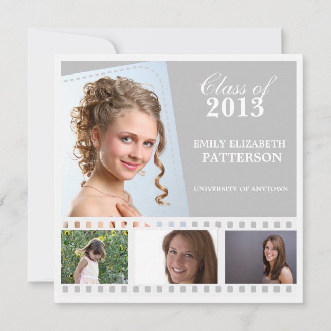 Custom Photo Film Graduation Invitation (Front)