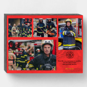 Custom photo Fire department retirement gifts Wooden Box Sign