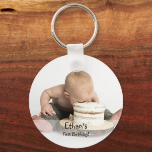 Custom Photo First birthday gift favor Keychain