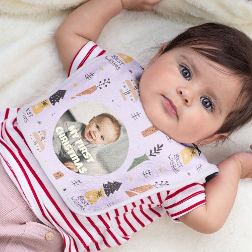 Custom Photo First Christmas Gifts for Daughter Baby Bib