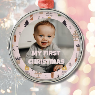 Custom Photo First Christmas Gifts for Daughter Metal Ornament