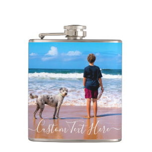 Custom Photo Flask Gift Your Pet Photo and Text