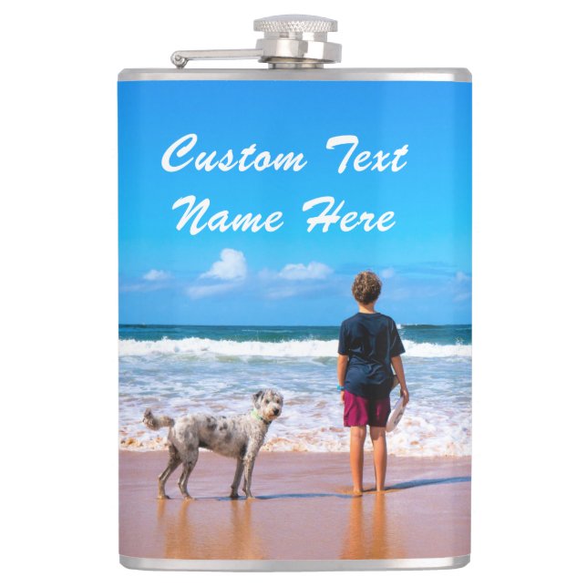 Custom Photo Flask with Your Pet Photos and Text (Front)