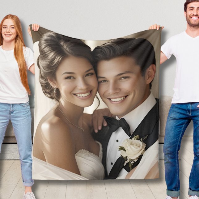 Custom Photo Fleece Blanket 1st Anniversary Gift  (Creator Uploaded)