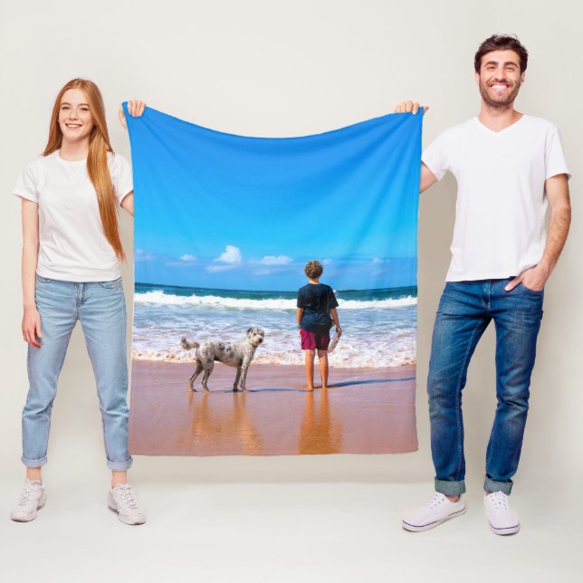 Custom Photo Fleece Blanket with Your Own Design (In Situ)