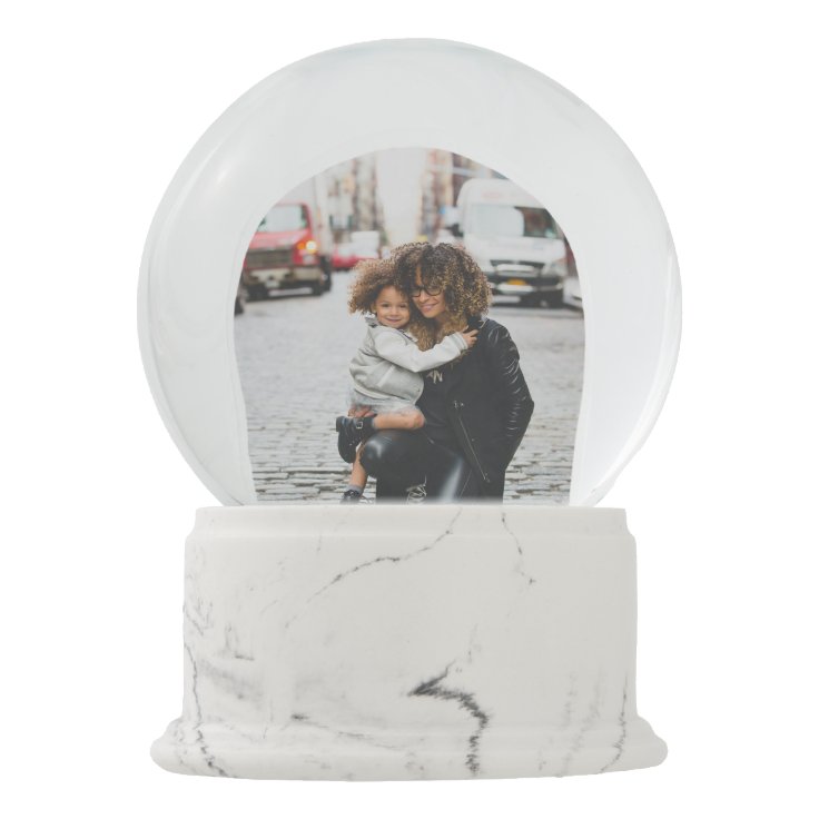 Custom Photo Floral Best MOM Ever Snow Globe Zazzle