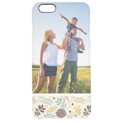 Custom Photo Floral Butterfly Pattern Clear iPhone 6 Plus Case