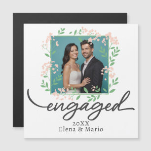 Custom Photo Floral Engagement Announcement Script