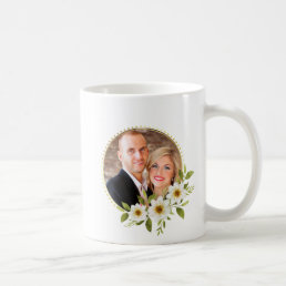 Custom Photo Floral Frame  Coffee Mug
