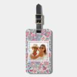 Custom Photo Floral pattern with bird &amp; butterfly Luggage Tag