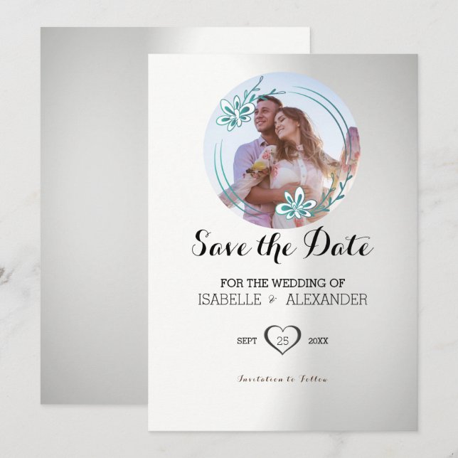 Custom Photo Floral Wreath Invitation (Front/Back)