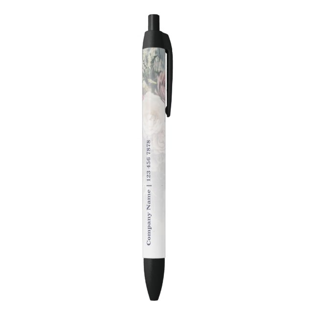 Custom Photo Florist Promotional Black Ink Pen (Bottom (Vertical))