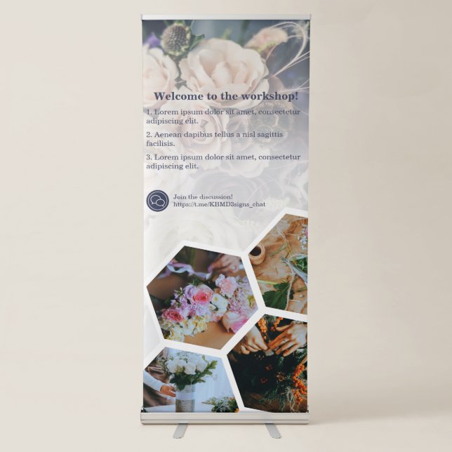 Custom Photo Florist Workshop Retractable Banner (Front)