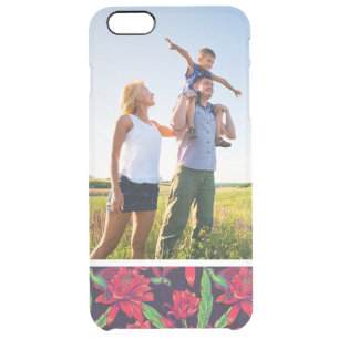 Custom Photo Flowers And Hummingbirds Clear iPhone 6 Plus Case