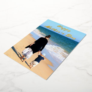 Custom Photo Foil Mother's Day Card Your Photos