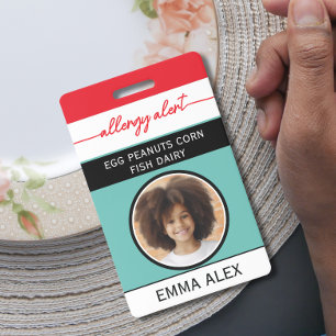 Custom Photo Food Allergy Alert Chef  Badge