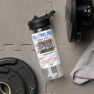 Custom Photo Football Coach Team Roster Sports Water Bottle