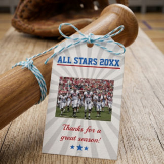 • Custom Photo Football Coach Thank You Favor Gift Tags
