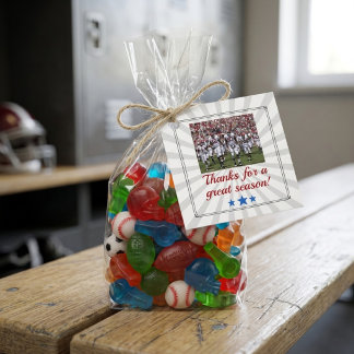 Custom Photo Football Coach Thank You Favor Tag