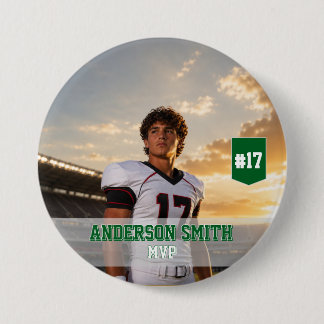 Custom Photo Football MVP Button Pin