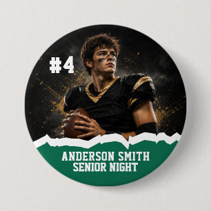Custom Photo Football Senior Night Button Pin