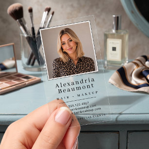 Custom Photo for Modern Branding Clear Business Cards