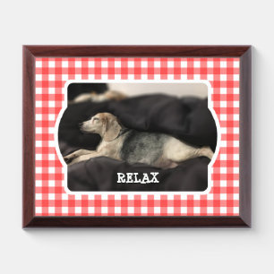 Custom Photo Frame Country Red Buffalo Check Plaid Award Plaque