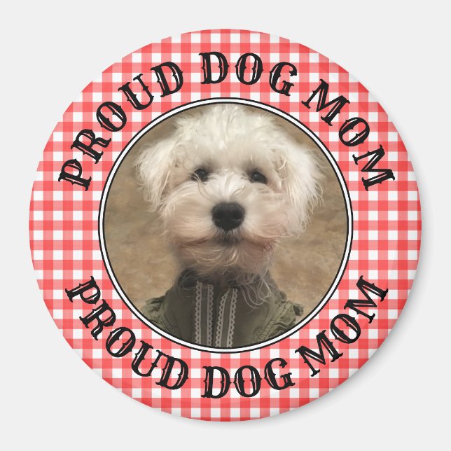 Custom Photo Frame Country Red Buffalo Check Plaid Magnet (Front)