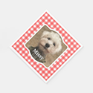 Custom Photo Frame Country Red Buffalo Check Plaid Napkins