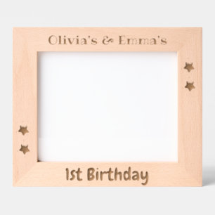 Custom Photo Frame for Twins, 1st Birthday, 10x8"